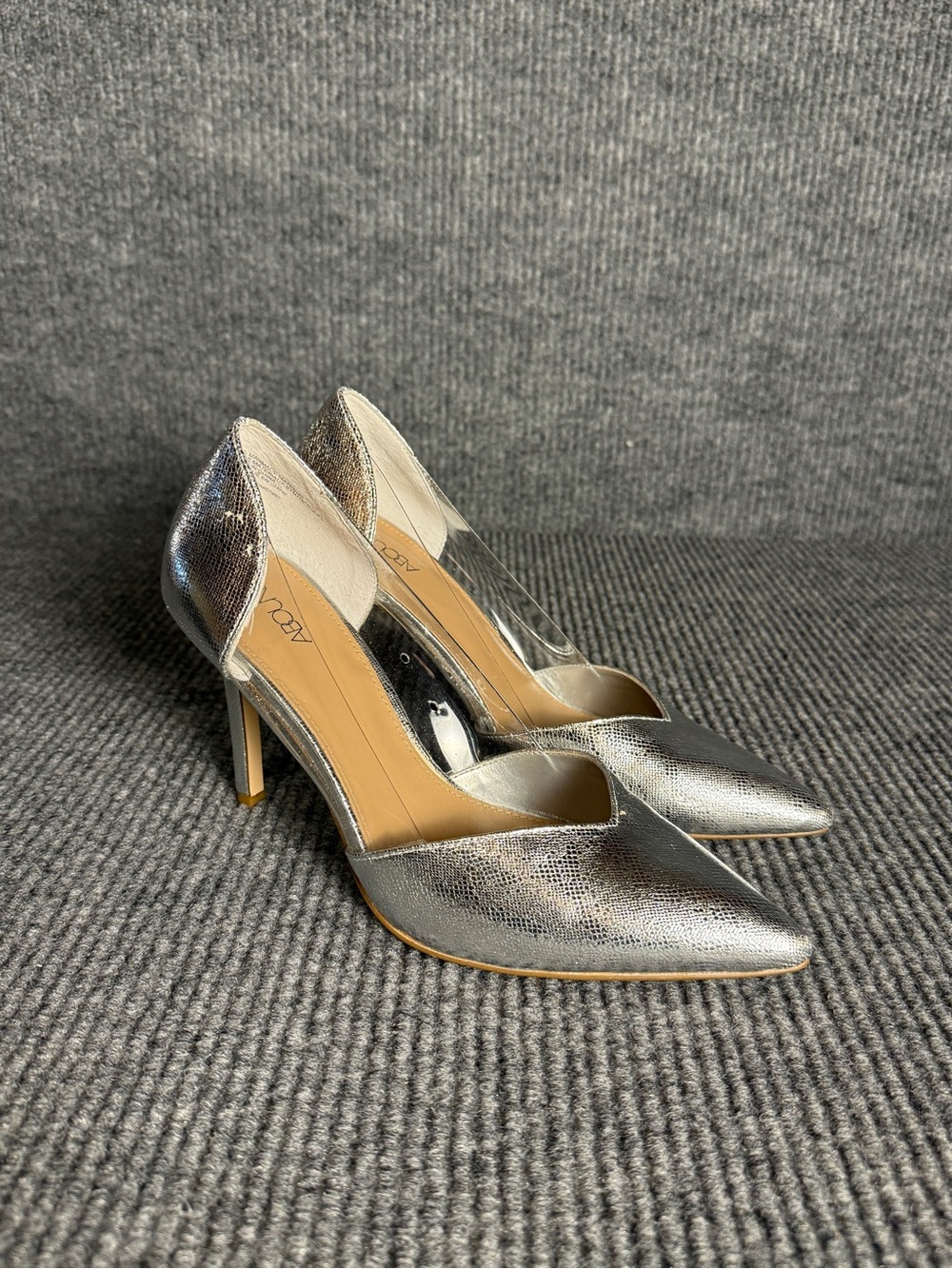 Abound Iris Metallic Silver d'Orsay Pointed Toe Heels Pumps - Size 10 EUC